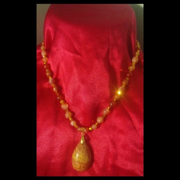 Natural fossil necklace Sea coral fossil - Picture 3 of 7